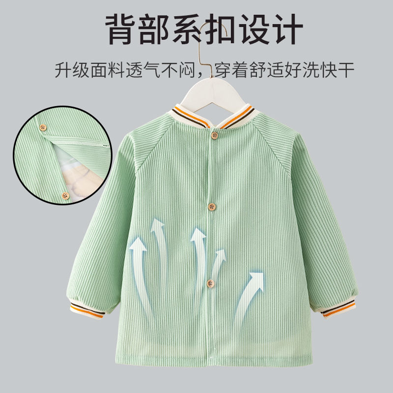 儿童羽绒服防脏罩衣套棉袄秋冬罩衣女宝外出服幼儿园防水吃饭围兜