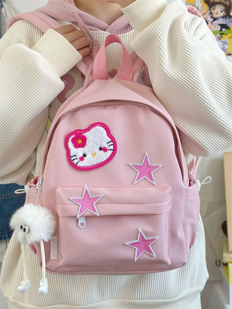 kitty猫双肩包女生可爱通勤粉色小背包高颜值韩版百搭小学生书包