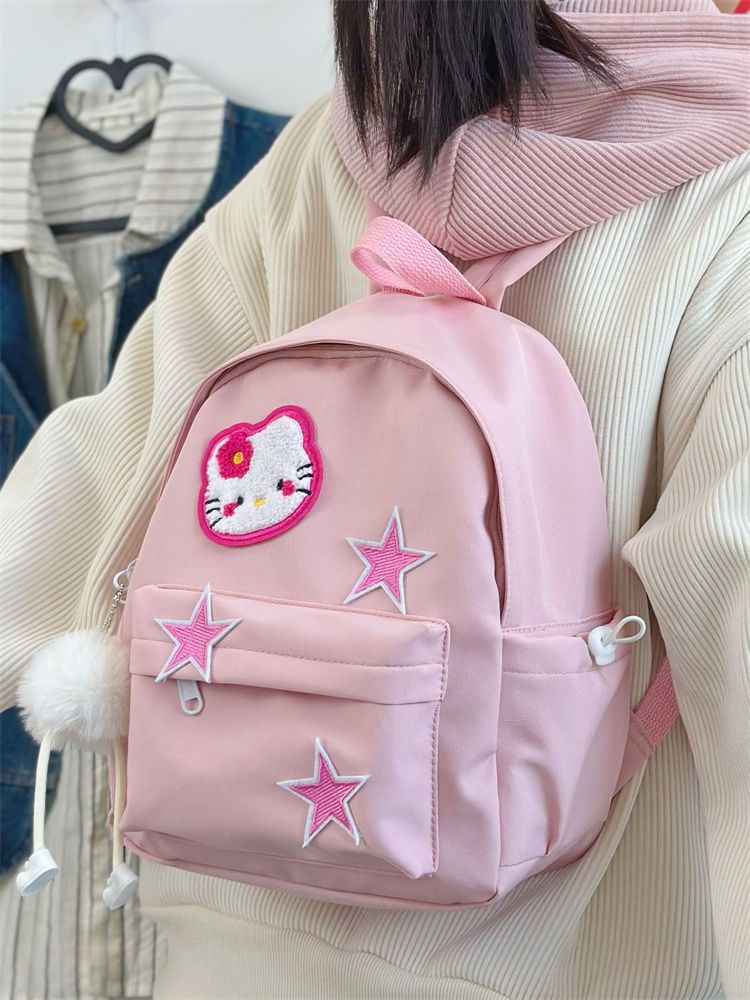 kitty猫双肩包女生可爱通勤粉色小背包高颜值韩版百搭小学生书包
