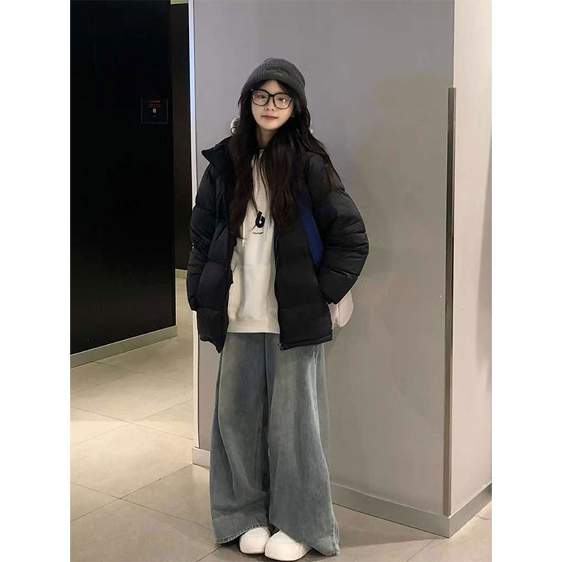 Great for everyday wear!  High-end and super good-looking winter American couple style loose and versatile stand-up collar cotton jacket for women
