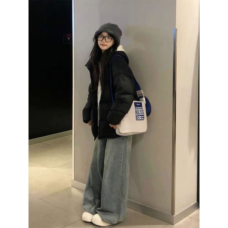 Great for everyday wear!  High-end and super good-looking winter American couple style loose and versatile stand-up collar cotton jacket for women