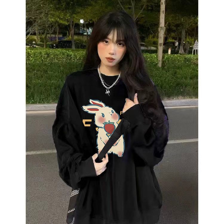 美式簡約衛衣女秋冬季新款學印花院風寬鬆百搭甜美加厚慵懶風衛衣