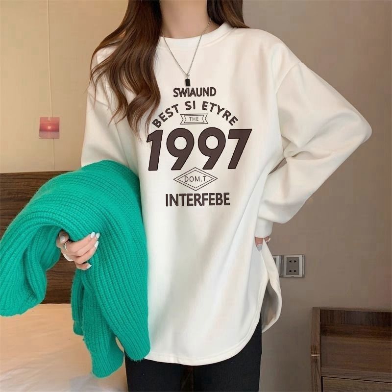 Mid-length German velvet bottoming shirt for women in autumn and winter, western style plus velvet inner, long-sleeved T-shirt layered with thickened white top
