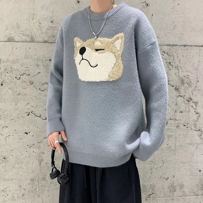 可愛小狗毛衣男女軟糯秋冬韓版慵懶寬鬆ins學生百搭打底衫針織衫