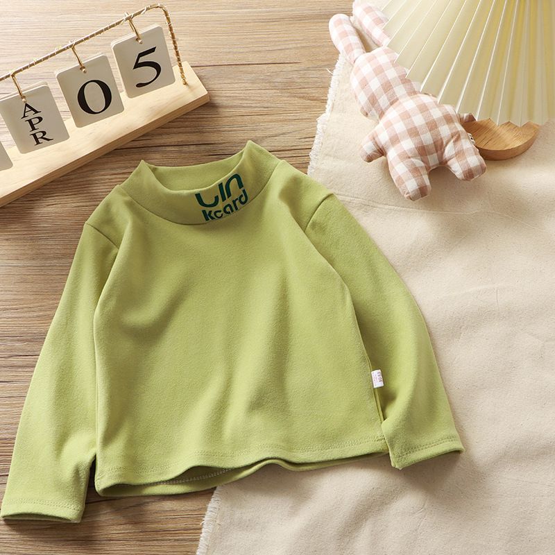 Children's single top German velvet elastic thermal clothing boys and girls baby long-sleeved turtleneck bottoming shirt children's underwear