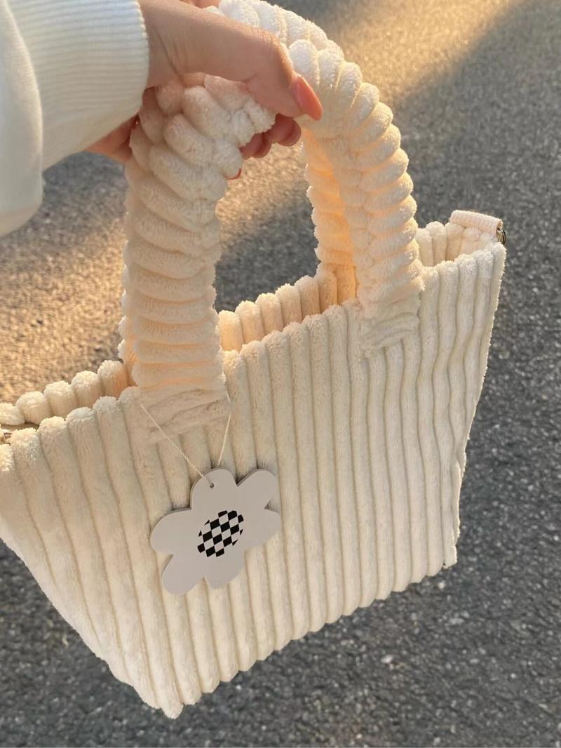 2024 Autumn and Winter Atmosphere Corduroy Tote Bag ins Casual Versatile Handbag Large Capacity Crossbody Mummy Bag