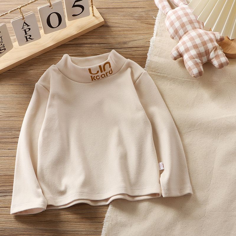 Children's single top German velvet elastic thermal clothing boys and girls baby long-sleeved turtleneck bottoming shirt children's underwear