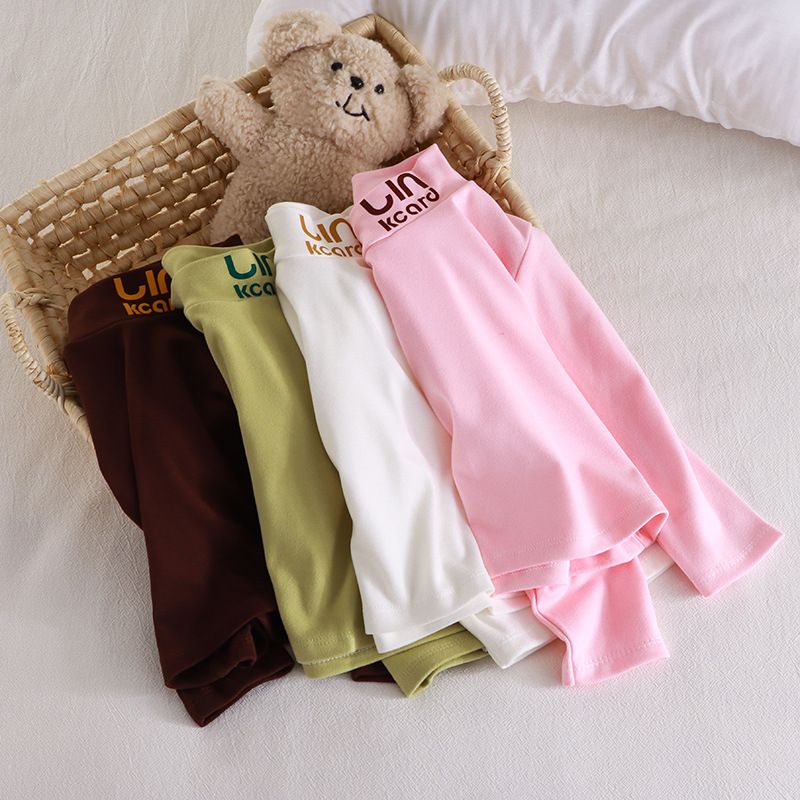 Children's single top German velvet elastic thermal clothing boys and girls baby long-sleeved turtleneck bottoming shirt children's underwear