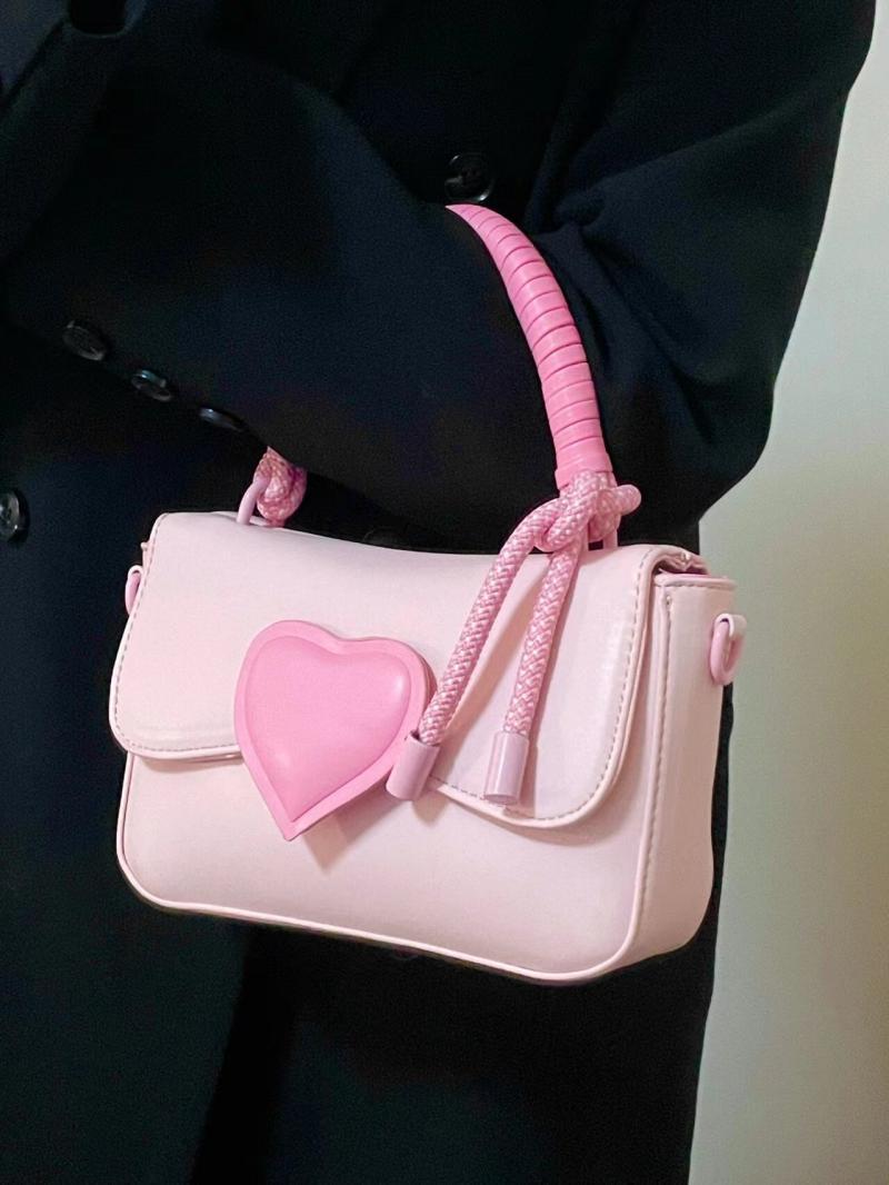 2024新款包包高级质感通勤包手提粉色甜心包时尚百搭单肩斜挎包女