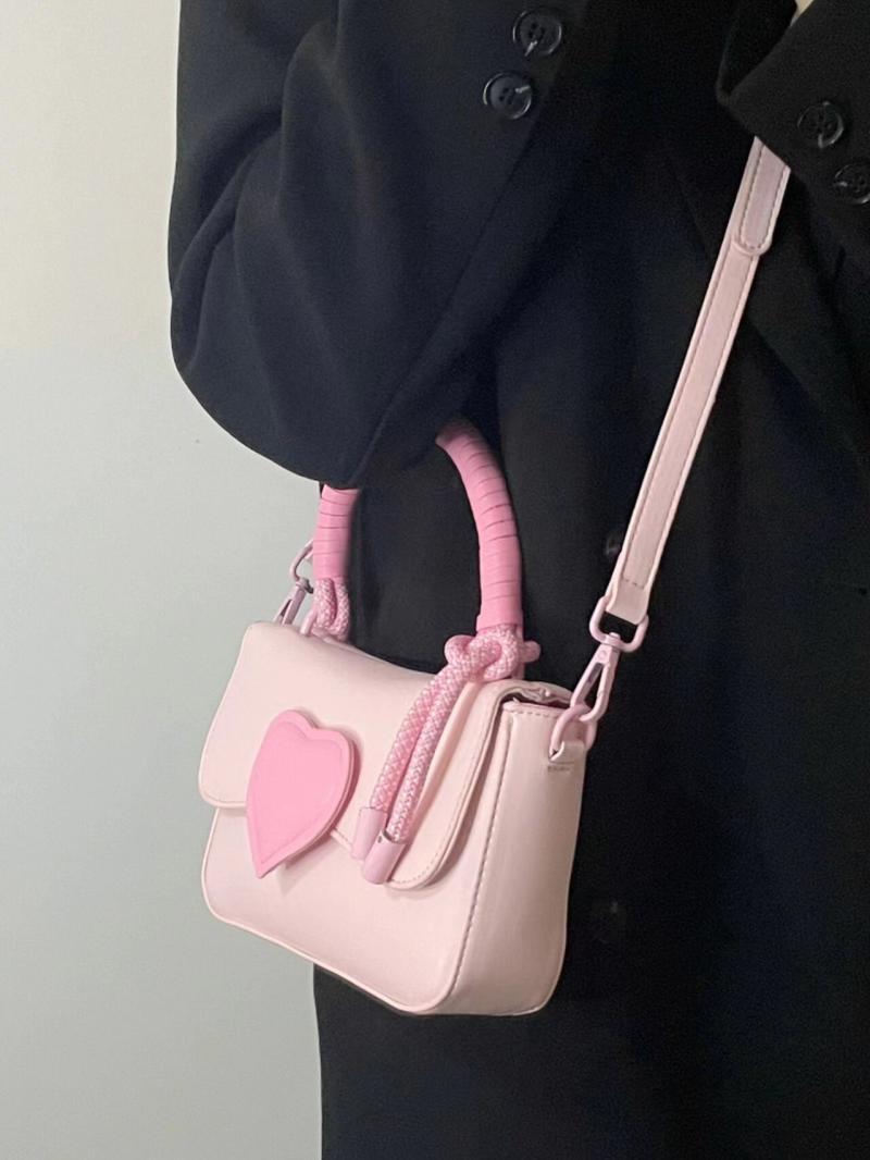 2024新款包包高级质感通勤包手提粉色甜心包时尚百搭单肩斜挎包女