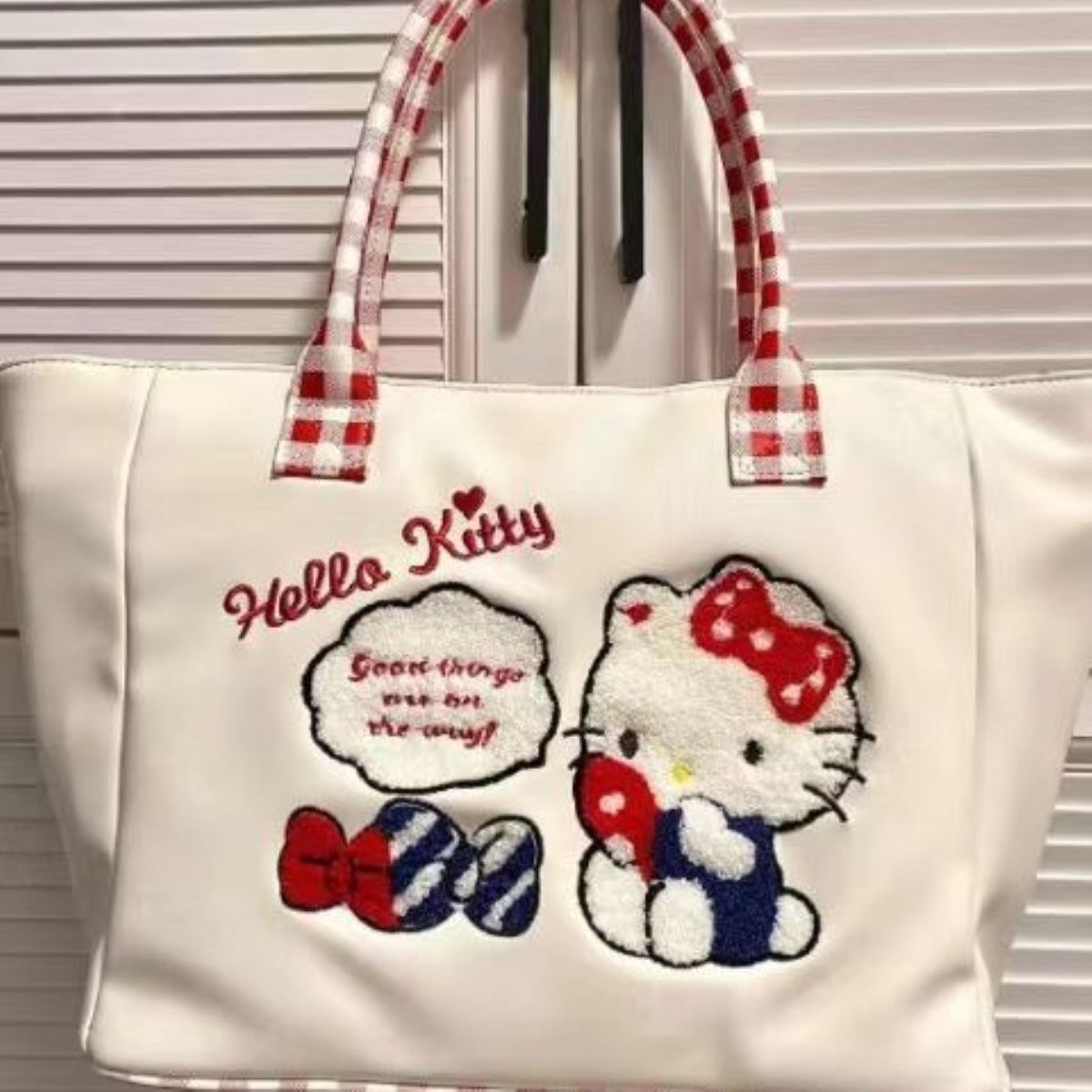 小眾設計秋冬刺繡HelloKitty托特包可愛甜妹精緻軟皮單肩手提包女
