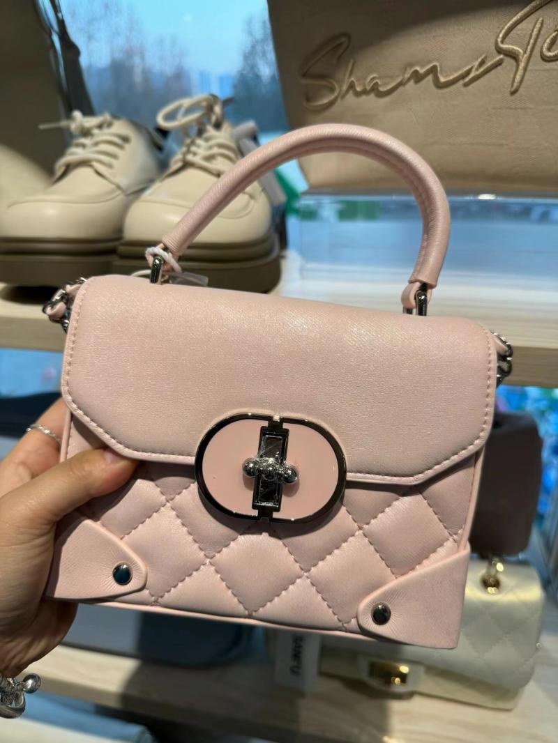 高级感爆火手提小包2024新款时尚少女心粉色包包方盒设计感斜挎包