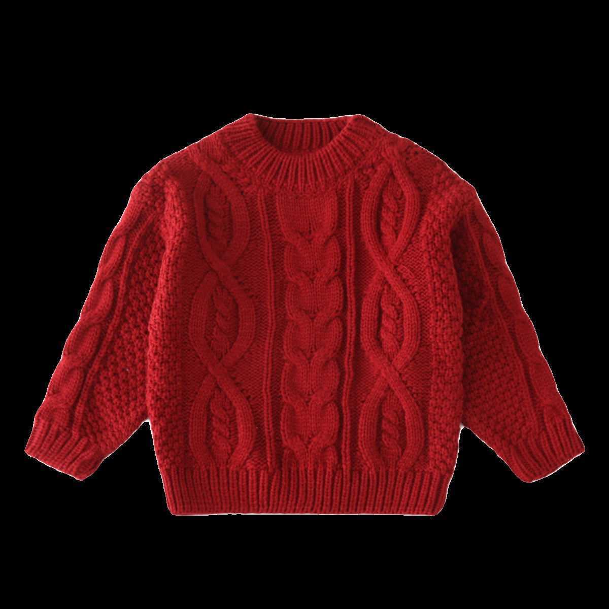 2024龙年过新年红色毛衣不一样特别的亲子装一家三四口秋冬炸街潮
