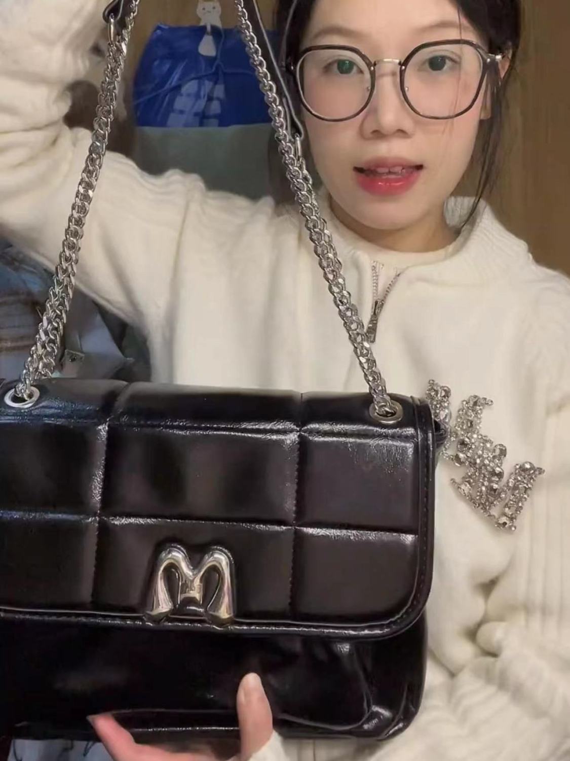 原創流浪包高級感包包女斜挎包小眾設計女包復古鏈條包