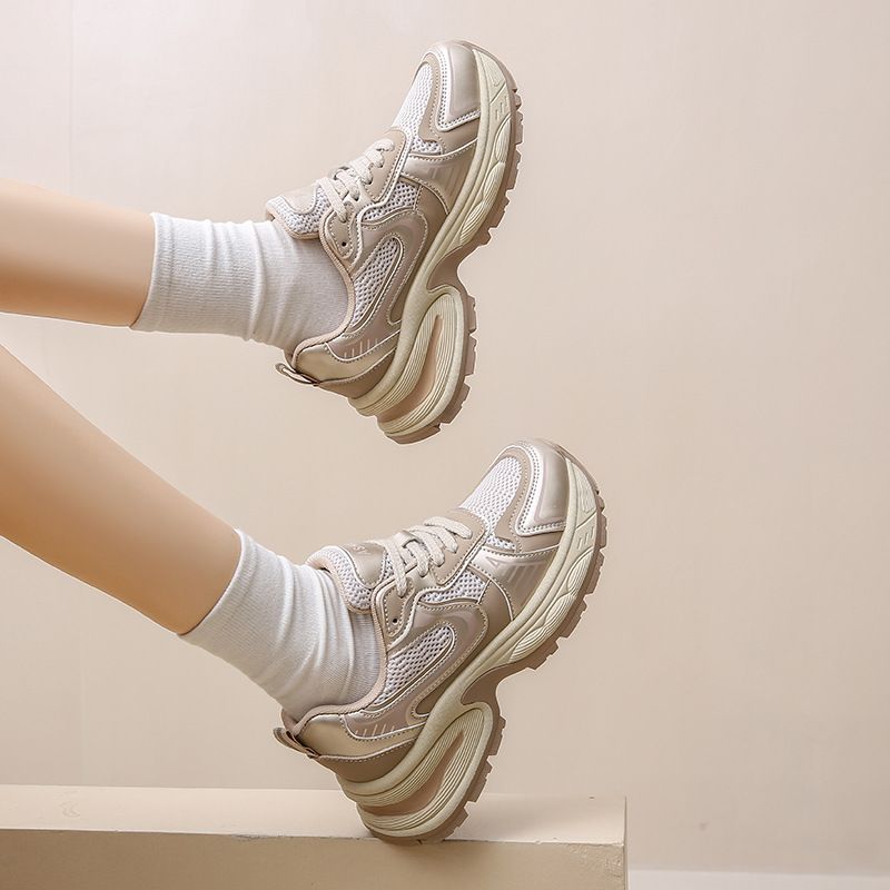 2024春季韩版新款ins增高老爹鞋女学生运动跑步休闲鞋厚底百搭鞋