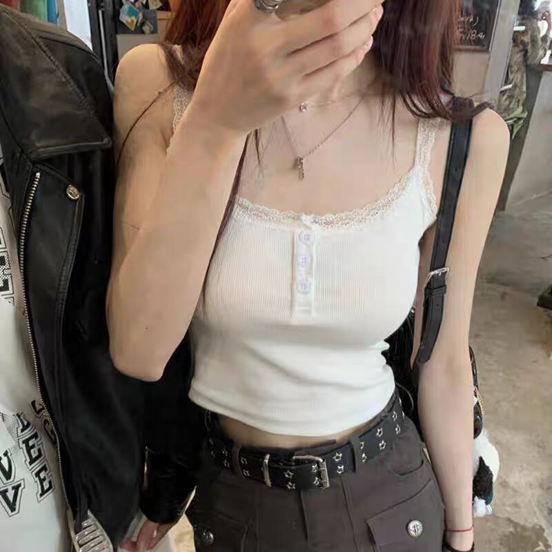 法式蕾絲小吊帶背心女內搭夏季美背純欲性感短款顯瘦外穿