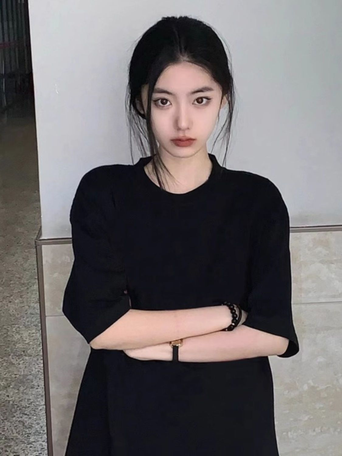 黑色短袖t恤女純棉2024年新款夏季美式復古oversize半袖韓版上衣