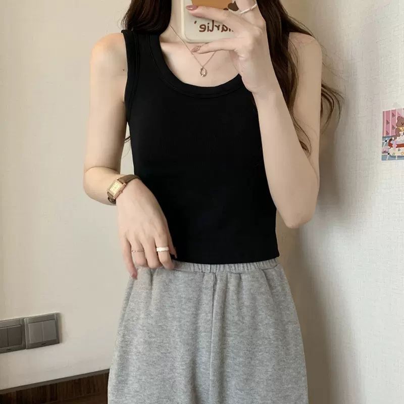 白色打底吊帶背心女外穿潮春季2024新款修身顯瘦短款辣妹內搭甜辣