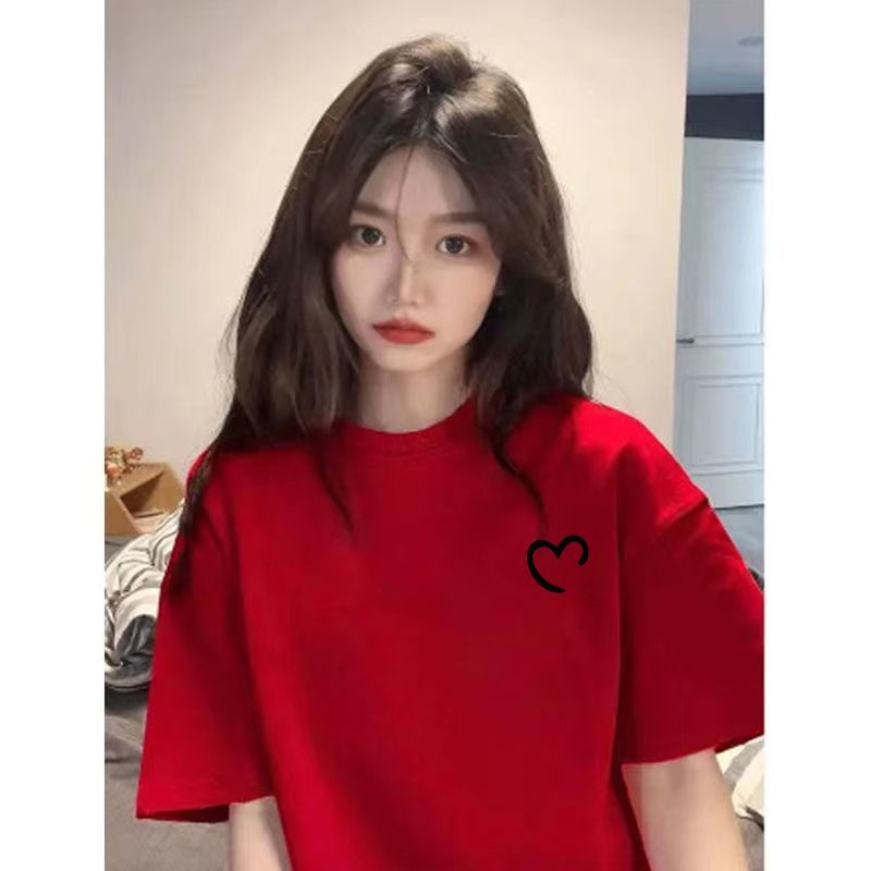 2024春節龍年t恤女純棉短袖本命年衣服內搭打底衫寬鬆百搭半袖潮