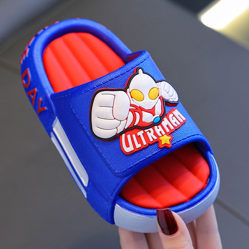 Ultraman slippers for children, boys, summer outer wear, non-slip, indoor bathing size, medium size, boys, baby, children's slippers