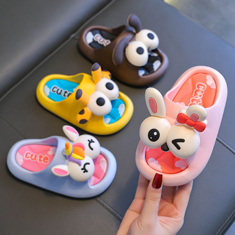 Children's sandals and slippers, girls' summer cartoon cute non-slip indoor bathing soft-soled slippers, baby slippers