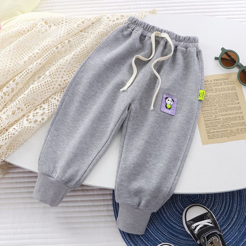 Children's sports pants, spring and autumn sweatpants, boys' pants, girls' casual pants, modern style loose threaded cuff long pants