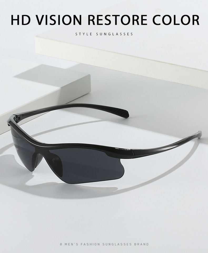 Windproof Skiing Goggles One-piece Silver Sports Sunglasses Trendy_voghion.com