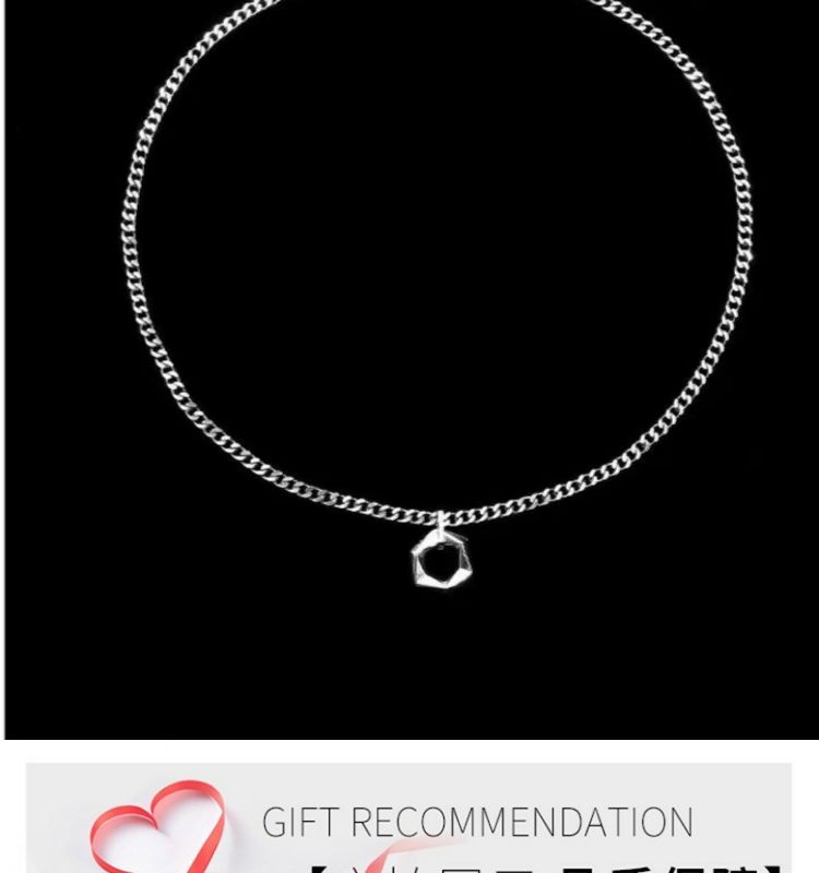 2024 New OT Buckle Hexagonal Matrix Men's Necklace Pendant Trendy Brand Hip Hop Titanium Steel Unisex Accessories_voghion.com