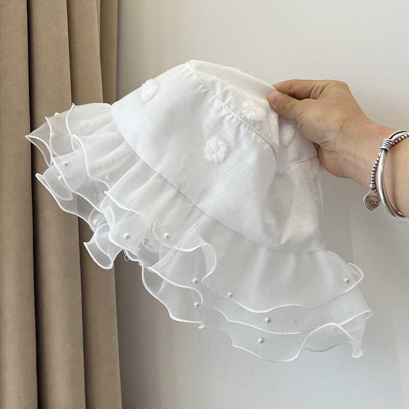 Pearl Small Edge Fisherman's Hat Children Travel Photo Shade Summer Thin Mesh Wave Breathable Basin Hat Tide_voghion.com