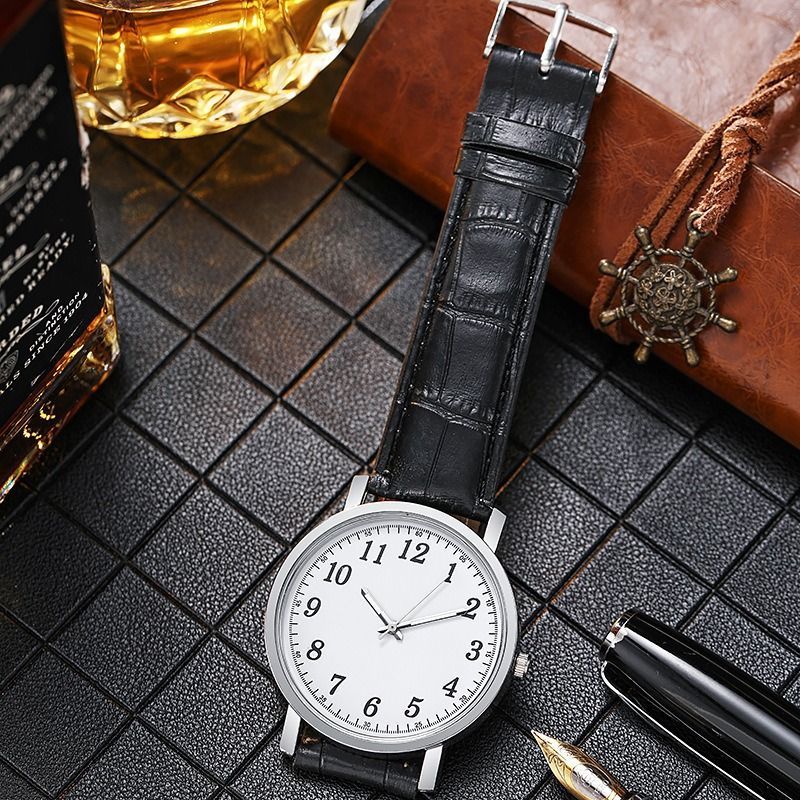 Men's Minimalist Quartz Watch With Digital Markers For Couples_voghion.com