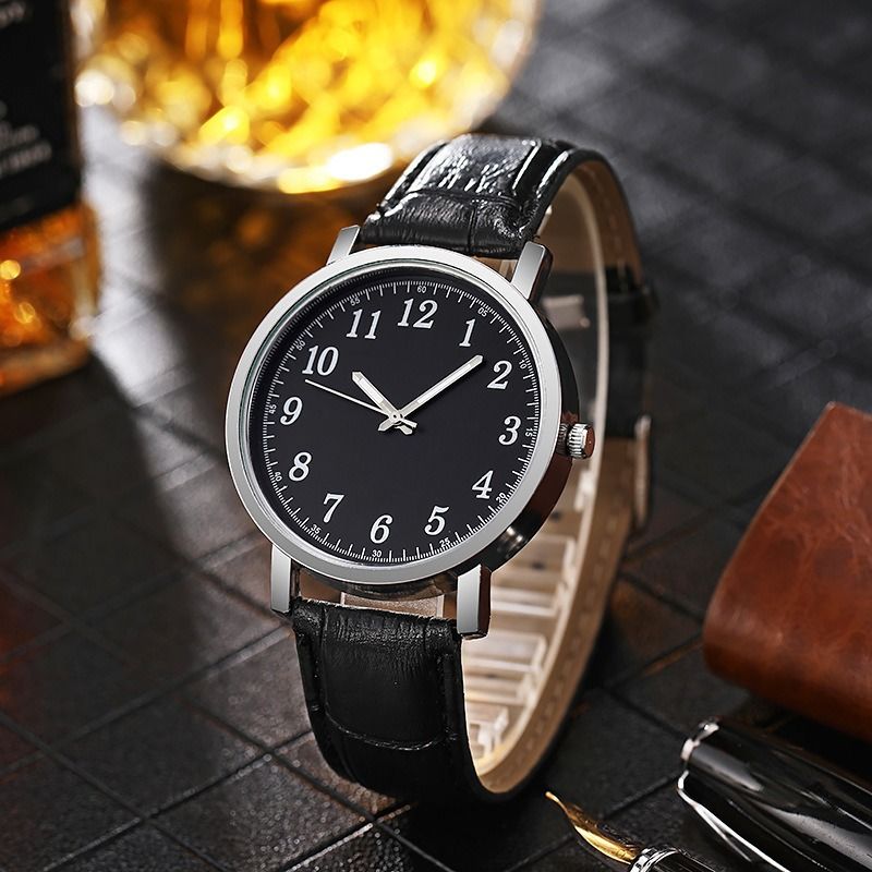 Men's Minimalist Quartz Watch With Digital Markers For Couples_voghion.com
