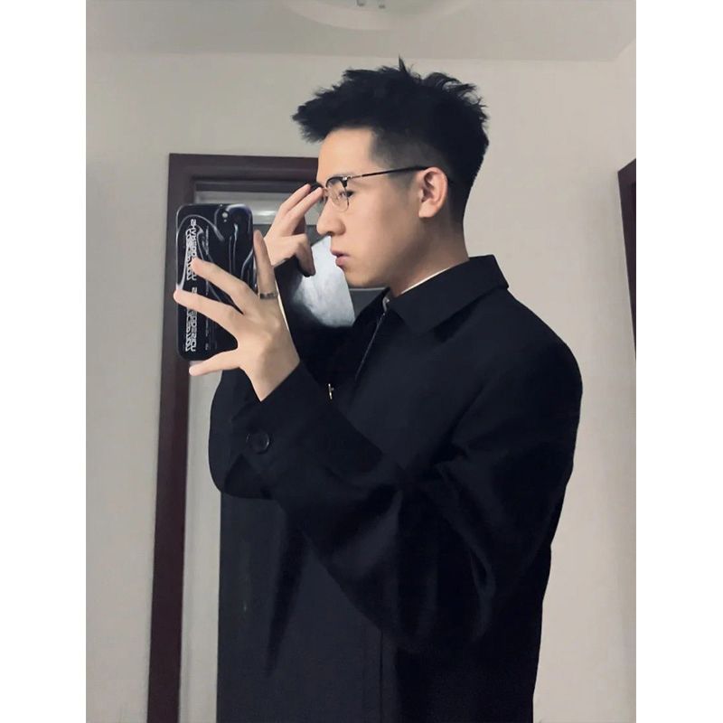 厅里厅气行政夹克男年轻公务员cleanfit外套男秋冬款成熟稳重男装