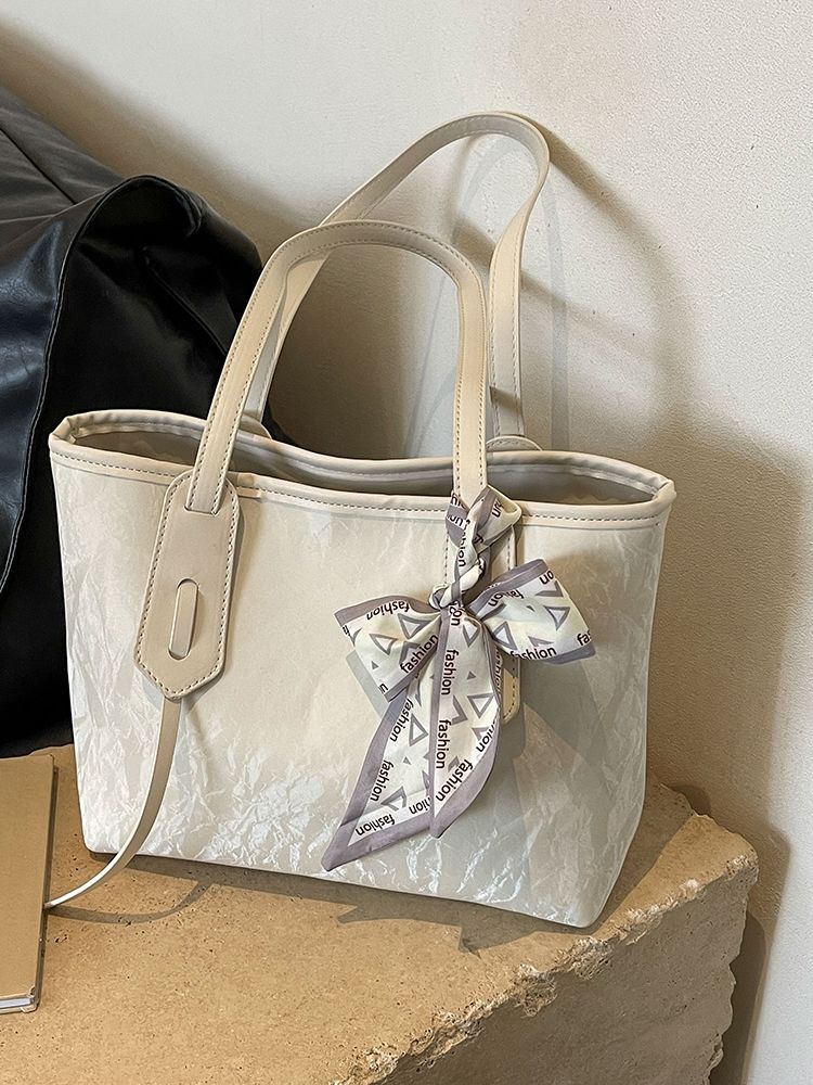 Women's Tote Large Capacity Summer Leisure 2024 New Work Shoulder Bag, College Student Class Commuter Bag_voghion.com