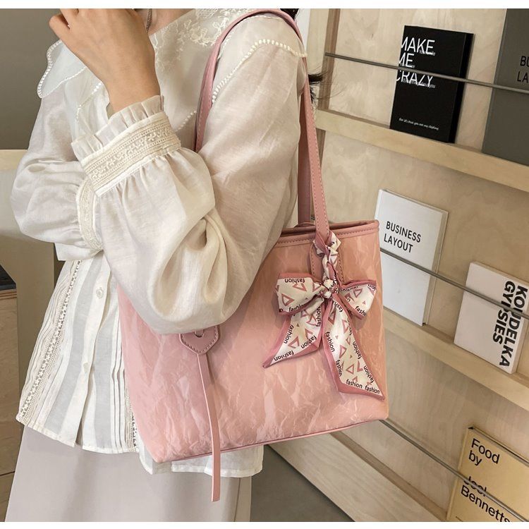 Women's Tote Large Capacity Summer Leisure 2024 New Work Shoulder Bag, College Student Class Commuter Bag_voghion.com