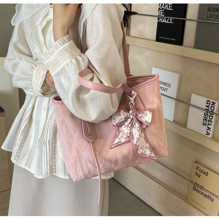 Women's Tote Large Capacity Summer Leisure 2024 New Work Shoulder Bag, College Student Class Commuter Bag_voghion.com