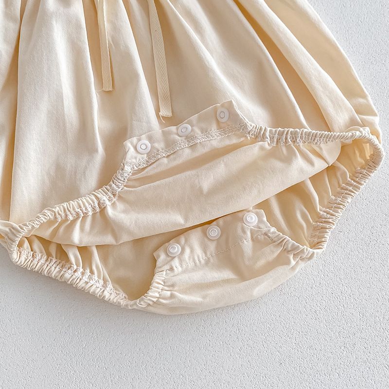 Sommerkleid Und Strampler Für Baby Mädchen In Einfarbigem Design_voghion.com