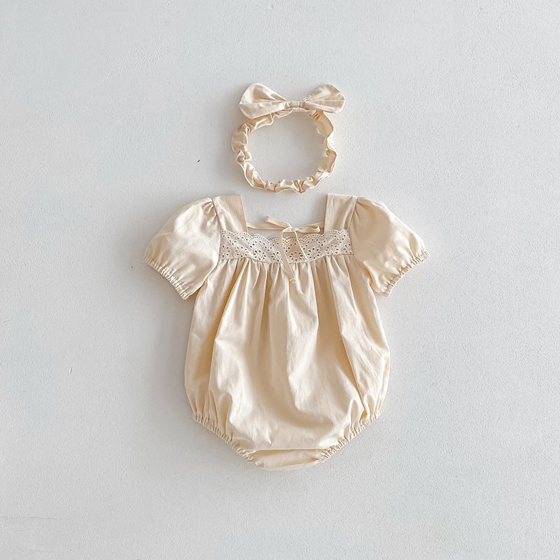 Sommerkleid Und Strampler Für Baby Mädchen In Einfarbigem Design_voghion.com