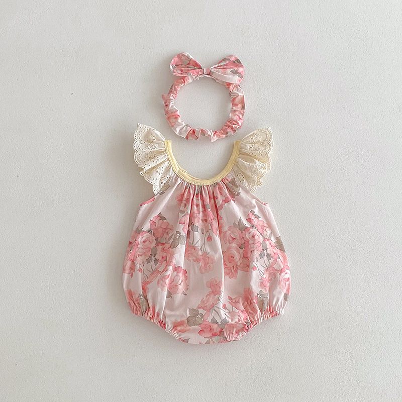 Blumen Flutter Strampler Für Baby Mädchen Sommer Freizeitkleid_voghion.com