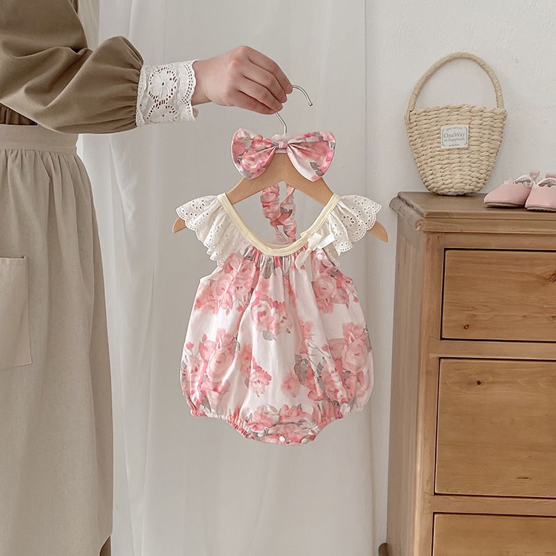 Blumen Flutter Strampler Für Baby Mädchen Sommer Freizeitkleid_voghion.com