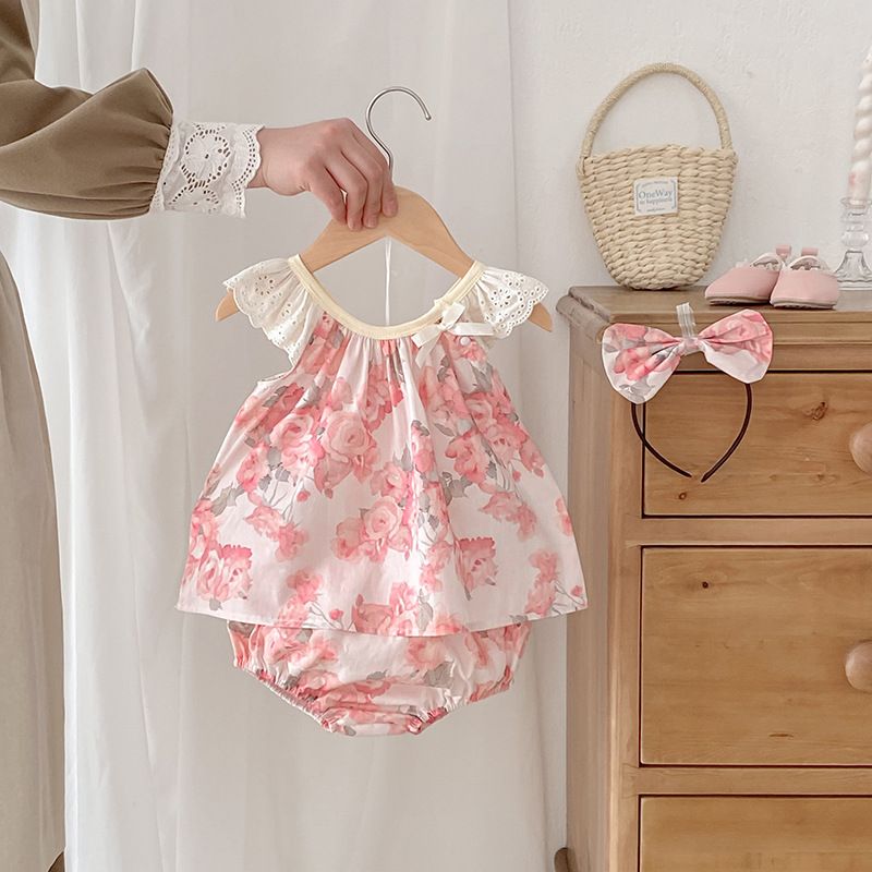 Blumen Flutter Strampler Für Baby Mädchen Sommer Freizeitkleid_voghion.com