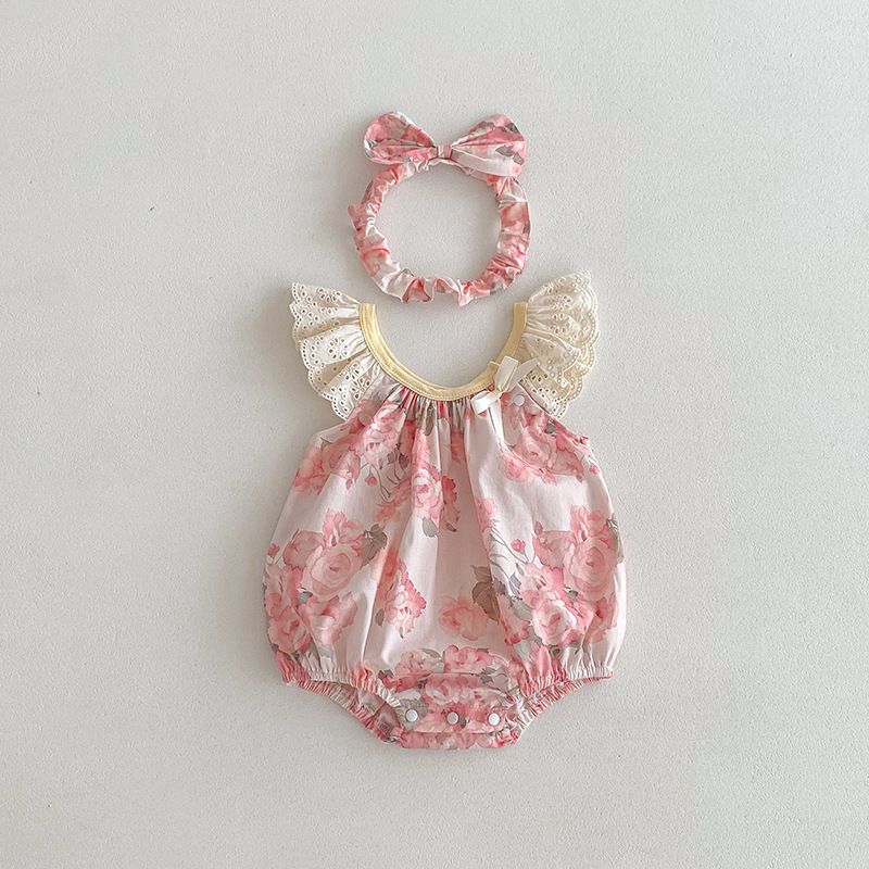Blumen Flutter Strampler Für Baby Mädchen Sommer Freizeitkleid_voghion.com