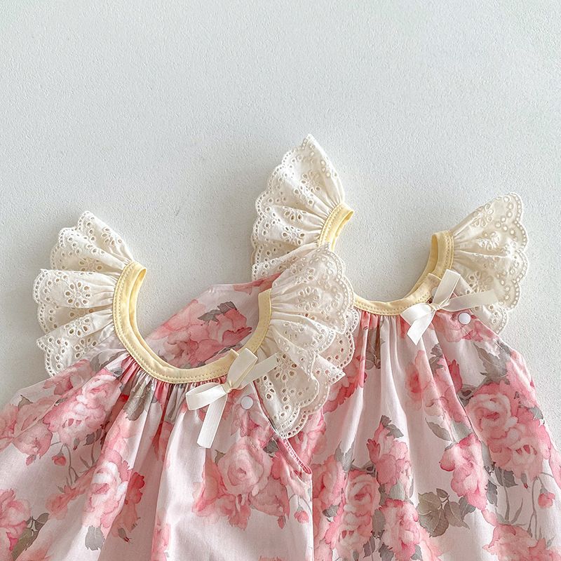 Blumen Flutter Strampler Für Baby Mädchen Sommer Freizeitkleid_voghion.com