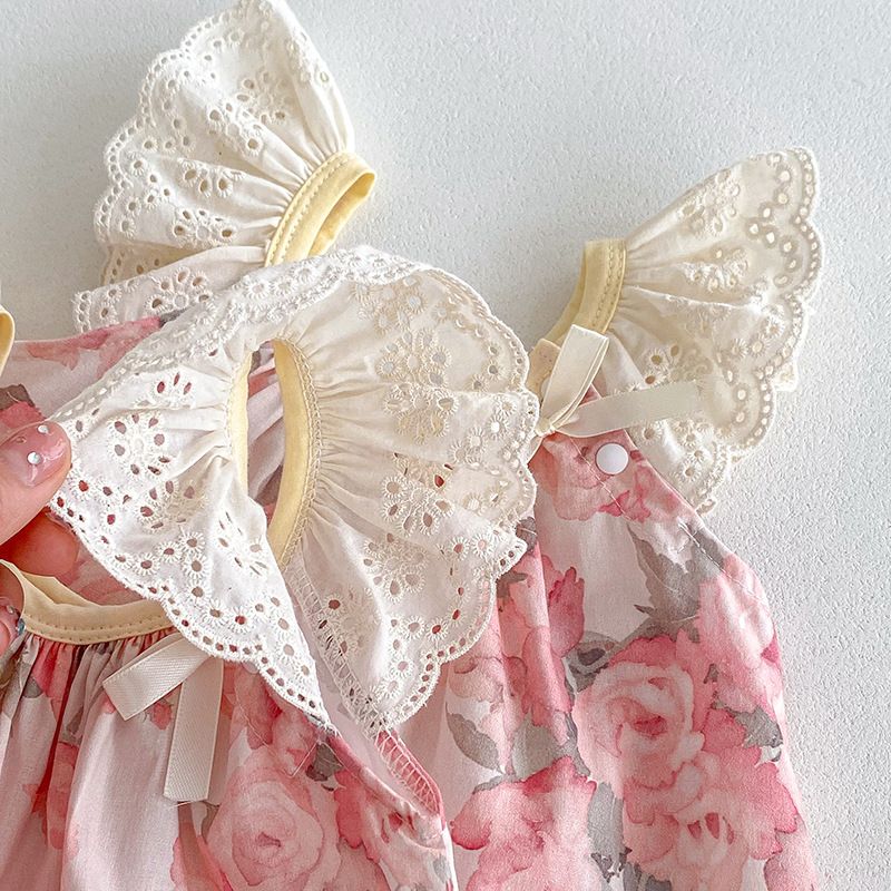 Blumen Flutter Strampler Für Baby Mädchen Sommer Freizeitkleid_voghion.com