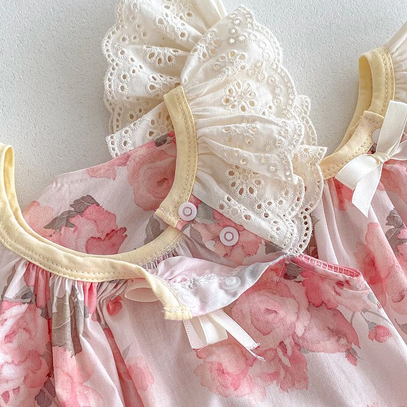 Blumen Flutter Strampler Für Baby Mädchen Sommer Freizeitkleid_voghion.com