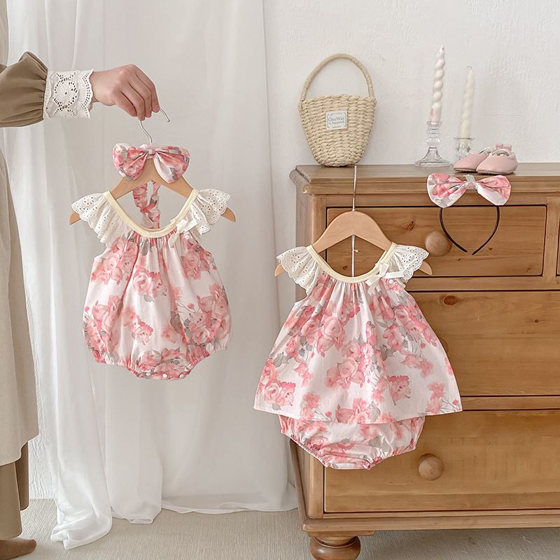 Blumen Flutter Strampler Für Baby Mädchen Sommer Freizeitkleid_voghion.com
