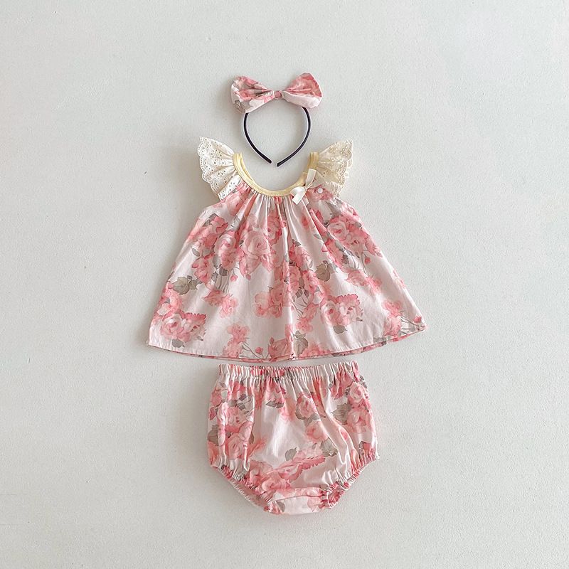 Blumen Flutter Strampler Für Baby Mädchen Sommer Freizeitkleid_voghion.com
