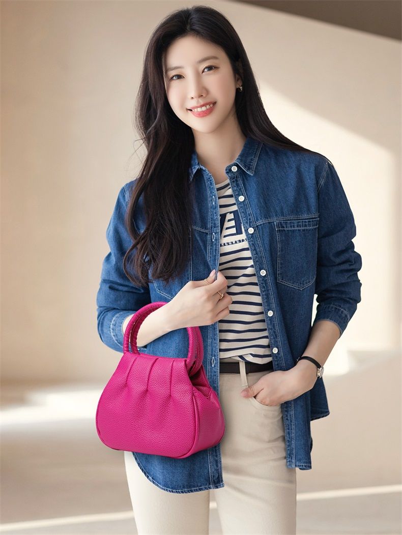 Runde Damen Handtasche Mini Freizeittasche Für Den Sommer_voghion.com