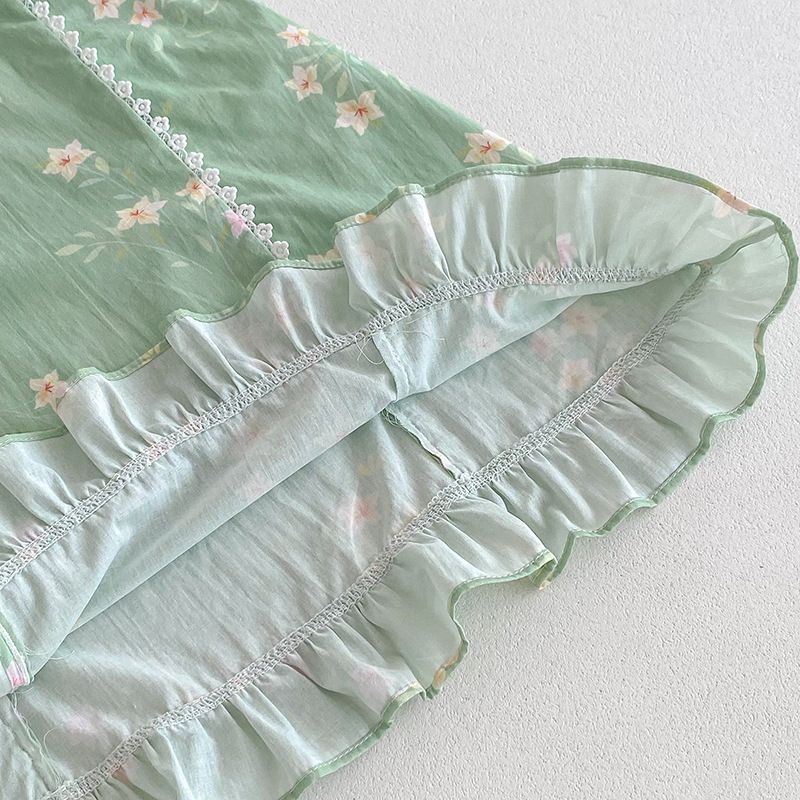 Baby Mädchen Strampler Mit Spitzenkragen Sommer Kleid A-linie_voghion.com