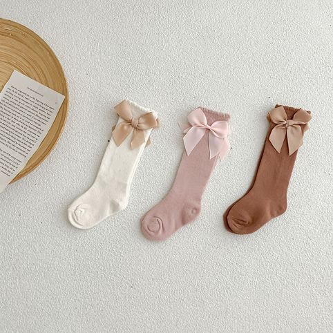 Skarpetki z kokardą dla dziewczynek w stylu casualowym_voghion.com