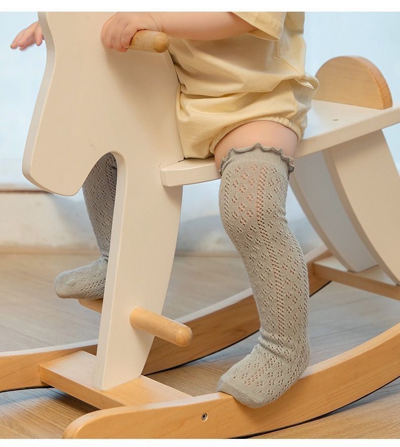 Chaussettes bébé en maille respirante à volants pour filles_voghion.com